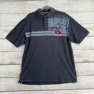 Vintage 90s QuikSilver Polo Shirt Womens Large Blue Gray True Vintage Fade